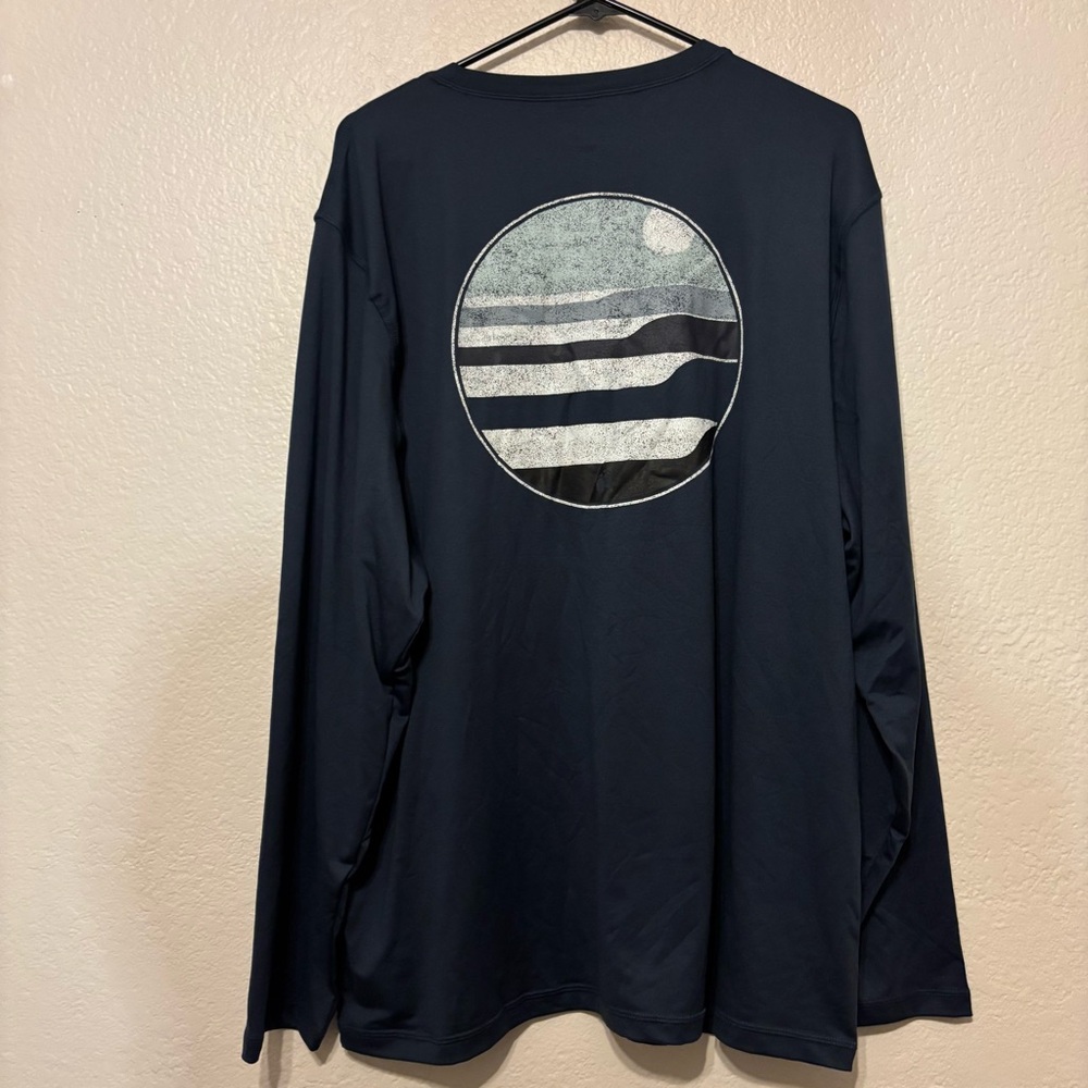 XL New with Tags Hang Ten Men's Long-Sleeve Crew Tee - Dark Blue - Picture 3 of 6